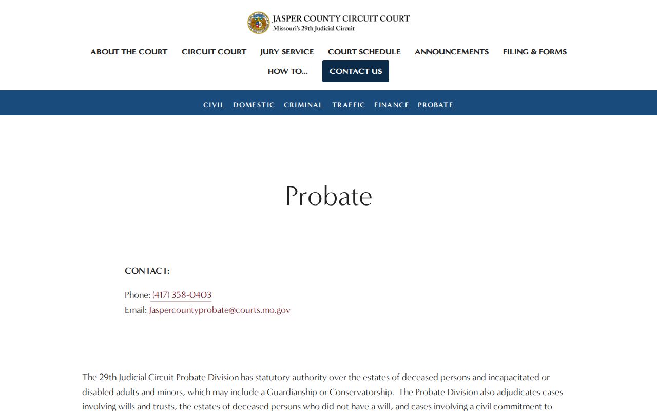 Jasper County civil court docket probate public and confidential record distinction