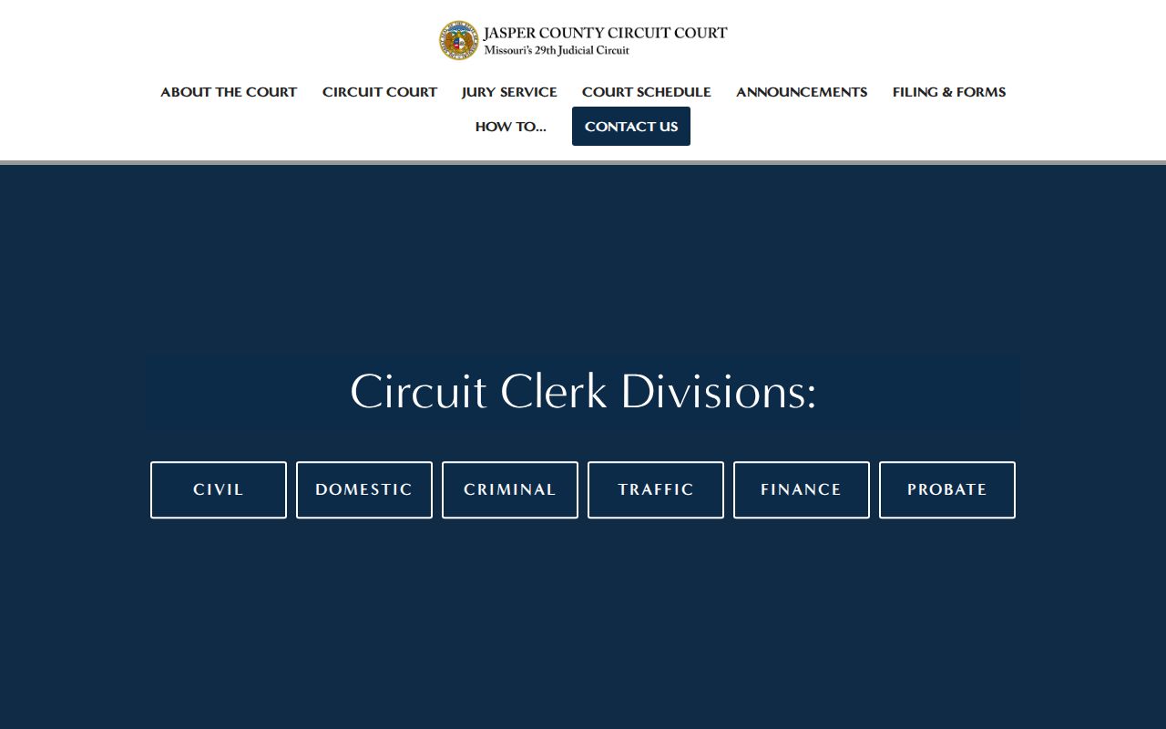 Jasper County court docket 29th Judicial Circuit court home page